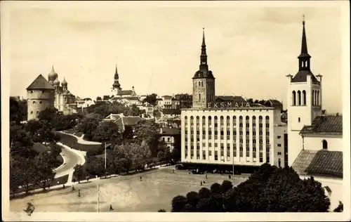 Foto Ak Tallinn Reval Estland, Stadtpartie, Platz, Eeksmaja