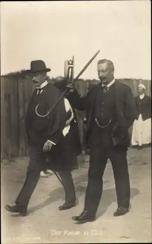 Ak Kaiser Wilhelm II. in zivil, Gehstock, Taschenuhr