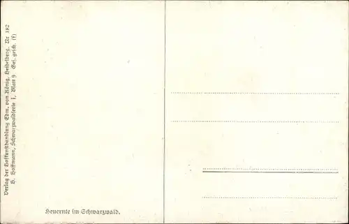 Künstler Ak Hoffmann, H., Schwarzwald, Heuernte