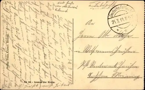 Ak Blick in die Kirche, Engel, Altar