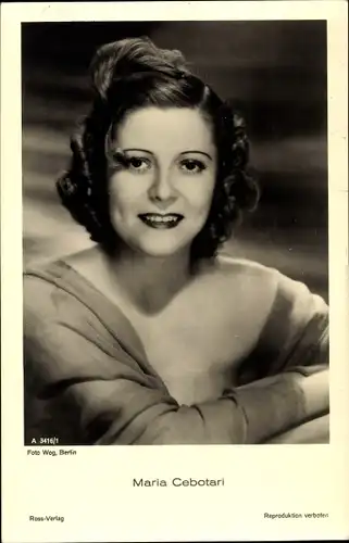 Ak Schauspielerin und Opernsängerin Maria Cebotari, Portrait
