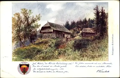 Künstler Ak Heilmann, Alpl Steiermark, Geburtshaus des Dichters Peter Rosegger