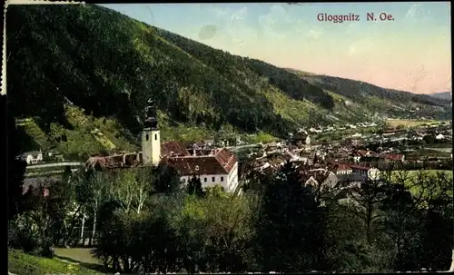 Ak Gloggnitz in Niederösterreich, Totalansicht