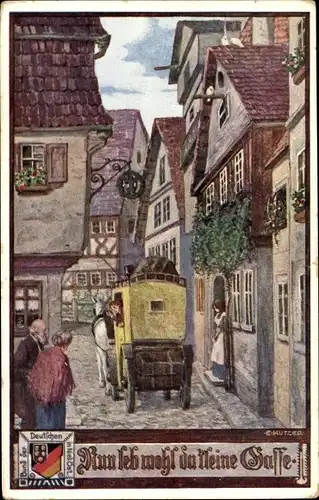 Künstler Ak Kutzer, Ernst, Nun leb wohl du kleine Gasse, Postkutsche