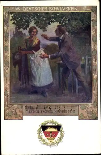 Lied Ak Keinen Tropfen im Becher mehr, Deutscher Schulverein, Deutsche Lieder