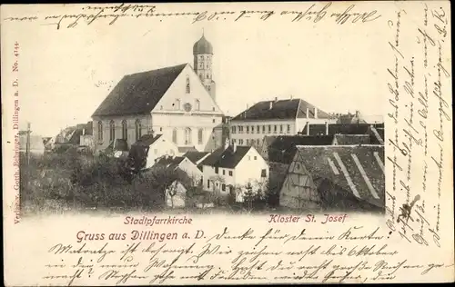 Ak Dillingen an der Donau, Kloster St. Josef, Stadtpfarrkirche