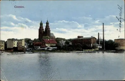 Ak Gniezno Gnesen Posen, Blick auf die Stadt