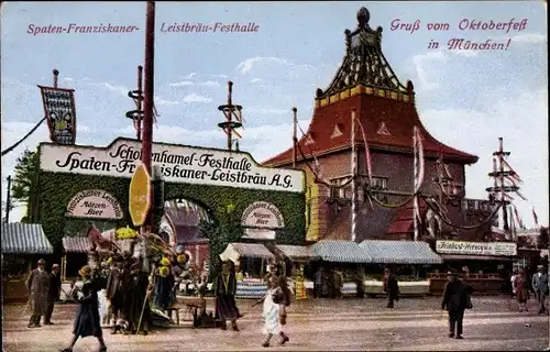 Ak München, Oktoberfest, Spaten-Franziskaner-Leistbräu-Festhalle