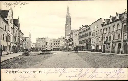 Ak Eggenfelden in Niederbayern, Stadtansicht, Kirchturm