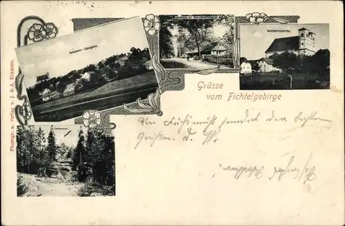 Ak Fuchsmühl in der Oberpfalz, Wallfahrtskirche, Gesamtansicht