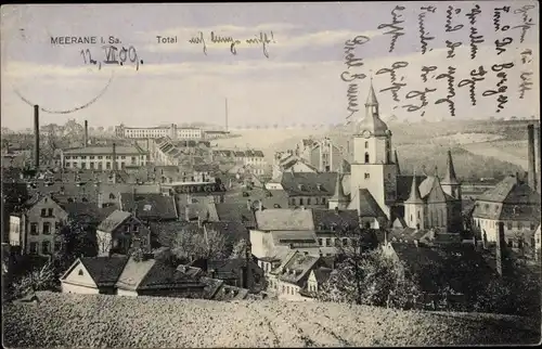 Ak Meerane in Sachsen, Totalansicht
