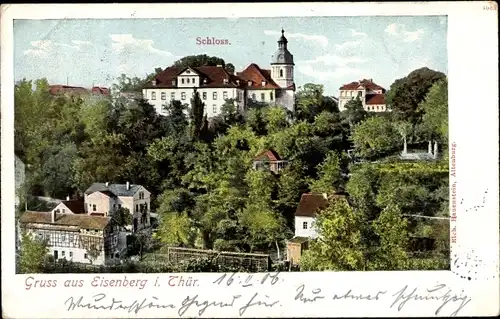 Ak Eisenberg in Thüringen, Teilansicht der Stadt, Schloss