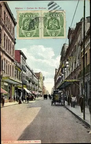 Ak Ciudad de Mexico Mexico City Mexiko Stadt, Calles de Bolivar