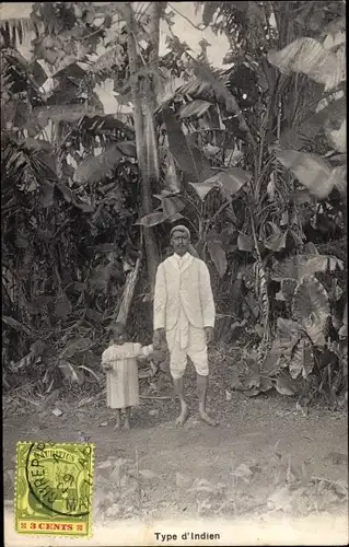 Ak Indien, Type d'Indien, Mann mit Kind