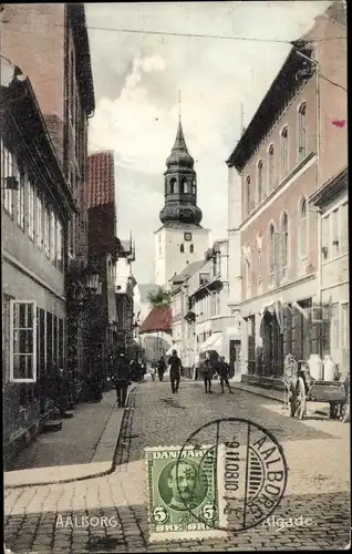 Ak Ålborg Aalborg Dänemark, Algade, Straßenpartie
