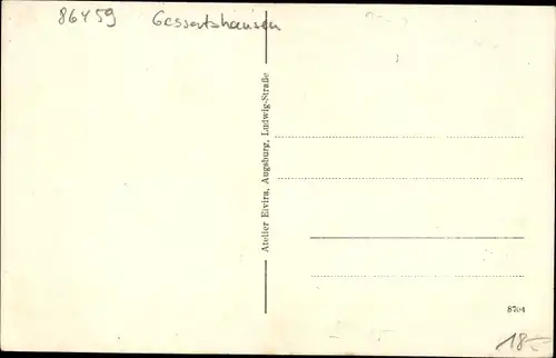 Ak Deubach Gessertshausen in Schwaben, Mühle, Schule, Totalansicht