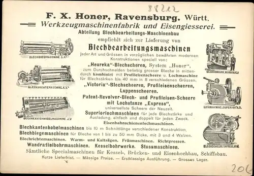 Ak Ravensburg in Württemberg Oberschwaben, Großwerkzeugmaschinenbau und Eisengießerei