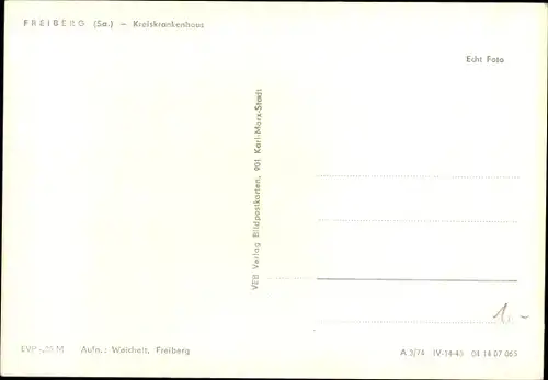 Ak Freiberg in Sachsen, Kreiskrankenhaus