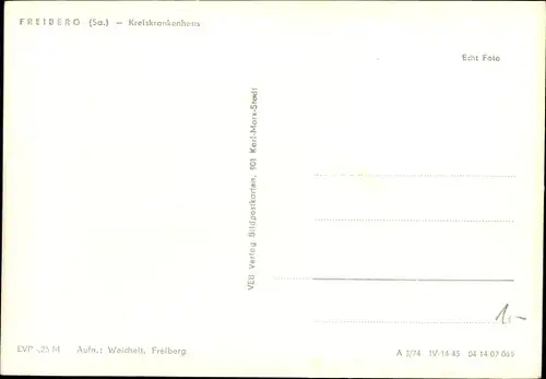 Ak Freiberg in Sachsen, Kreiskrankenhaus