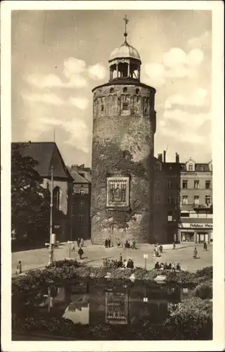 Ak Görlitz in der Lausitz, Dicker Turm am Marienplatz