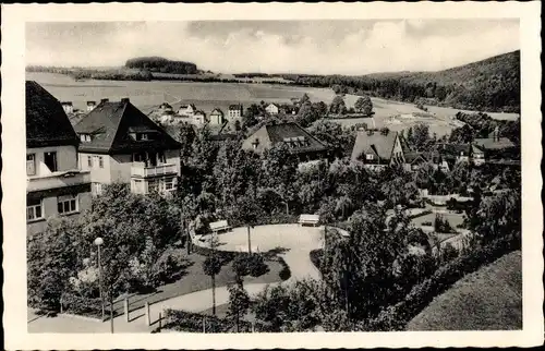 Ak Oberschlema Bad Schlema im Erzgebirge Sachsen, Teilansicht, Anlage, Parkbank