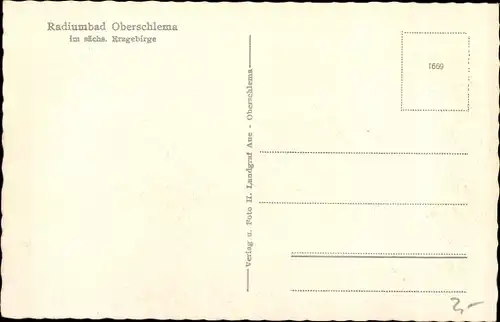 Ak Oberschlema Bad Schlema im Erzgebirge Sachsen, Teilansicht, Anlage, Parkbank