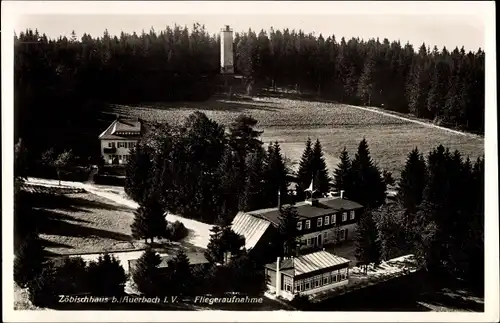 Ak Auerbach im Vogtland, Zöbischhaus, Fliegeraufnahme
