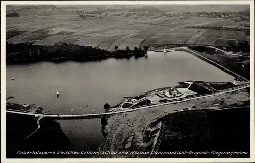 Ak Werdau an der Pleiße in Sachsen, Fliegeraufnahme, Blick auf die Kobertalsperre