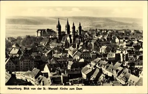 Ak Naumburg an der Saale, Blick von der St. Wenzel-Kirche zum Dom