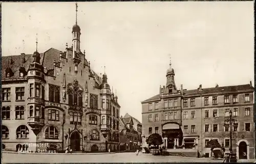 Ak Helmstedt in Niedersachsen, Markt und Rathaus