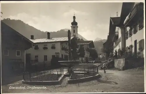 Ak Oberaudorf in Oberbayern, Straßenpartie