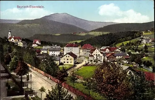 Ak Bayerisch Eisenstein im Bayrischen Wald Niederbayern, Ortsansicht