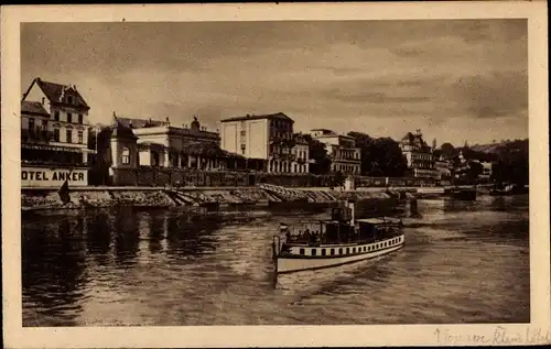 Ak Remagen am Rhein, Rheinpartie, Hotel Anker