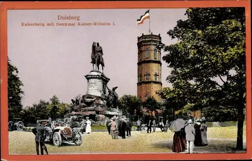 Ak Duisburg, Kaiserberg mit Kaiser Wilhelm I. Denkmal
