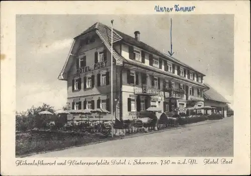 Ak Dobel im Schwarzwald, Hotel und Pension Post