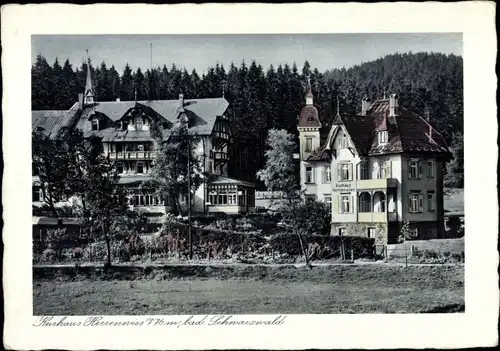 Ak Herrenwies Forbach im Schwarzwald Baden, Kurhaus Herrenwies mit Gasthaus Auerhahn