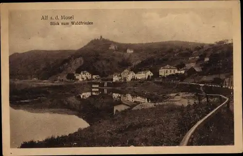 Ak Alf an der Mosel, Teilansicht mit Waldfrieden