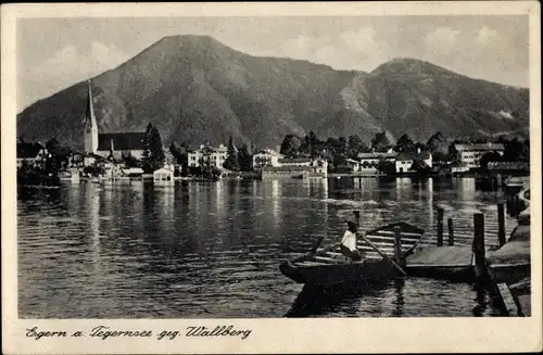 Ak Rottach Egern in Oberbayern, Tegernsee, Panorama, Wallberg