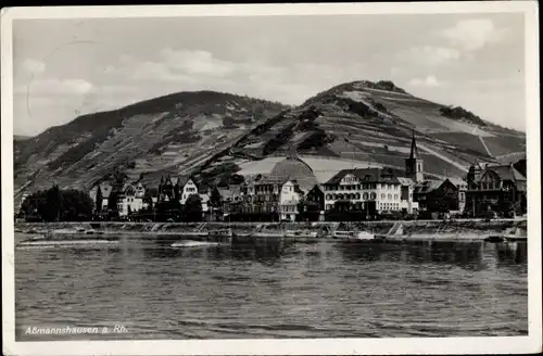 Ak Assmannshausen Rüdesheim am Rhein, Gesamtansicht