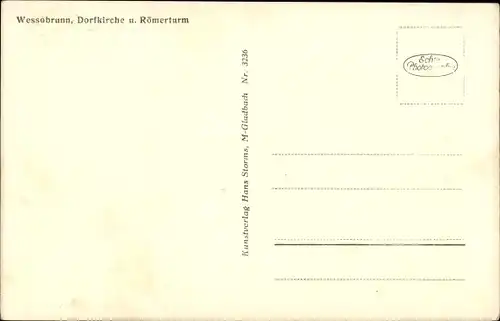 Ak Wessobrunn in Oberbayern, Dorfkirche, Römerturm