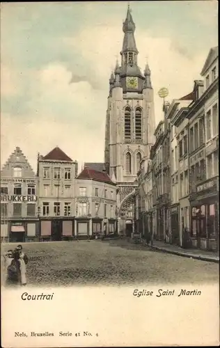 Ak Kortrijk Courtrai Westflandern, Église Saint Martin