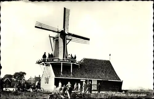 Ak Zaandam Zaanstad Nordholland, Kalverpolder, Molen