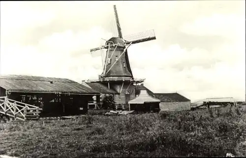 Ak Westzaan Zaanstad Nordholland Niederlande, Het Klaverblad, Molen