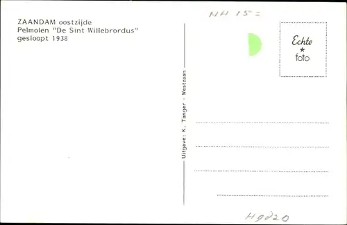 Ak Zaandam Zaanstad Nordholland, Pelmolen De Sint Willebrordus