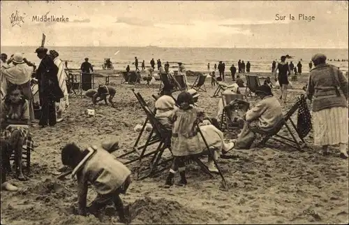 Ak Middelkerke Westflandern, Sur la Plage