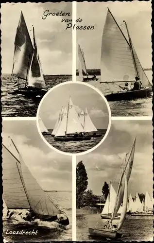 Ak Loosdrecht Nordholland Niederlande, Segelboote, Plassen