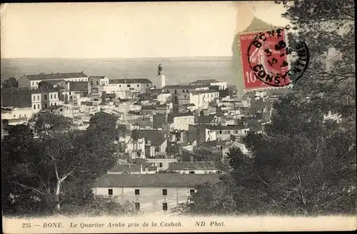 Ak Bone Algerien, Le Quartier Arabe pris de la Casbah