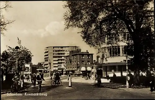 Ak Schiedam Südholland Niederlande, Koemarktbrug