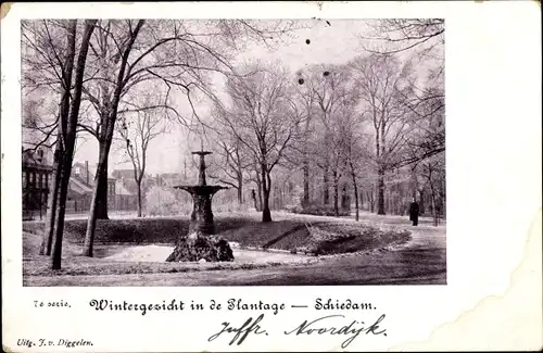 Ak Schiedam Südholland Niederlande, Wintergezicht in de Plantage