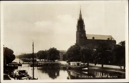 Ak Schiedam Südholland Niederlande, Nieuwe Haven